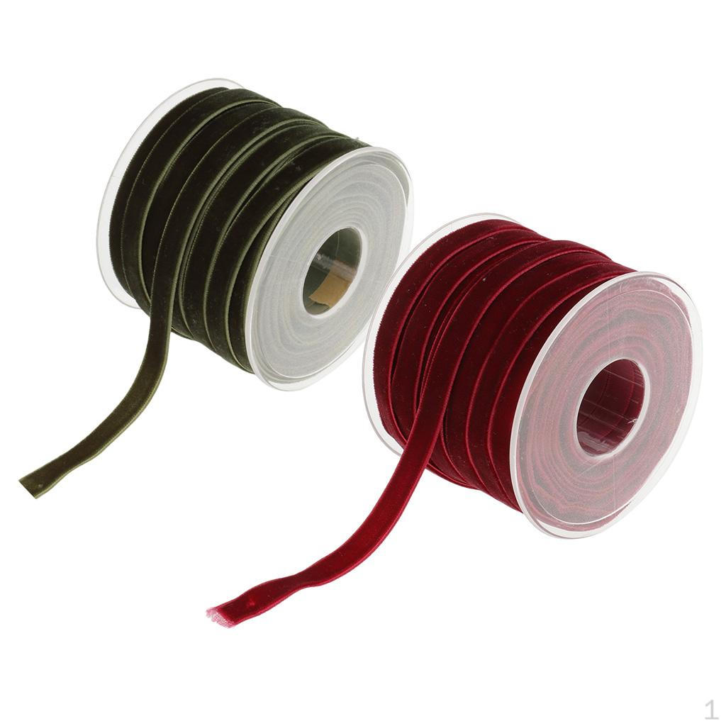 2*20 Yard Sewing Velvet Trims Wide 10mm for Bow Supplies Gift Wrapping