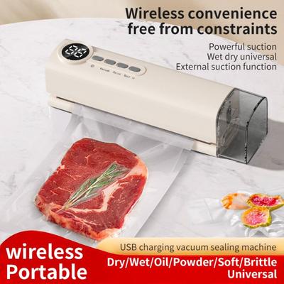 Handheld Automatic Vacuum Sealer Compact Plastic Wireless Vacuum Sealing Machine USB Charging with Strong Suction Food Sealer