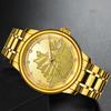 Men Automatic Mechanical Wristwatch Luxury 3D Ship with Diamond Golden Dragon Watch