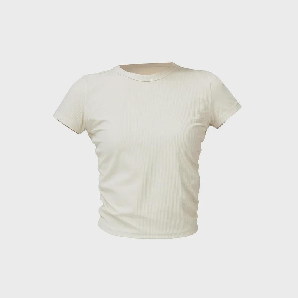 Lu Yoga Fitness Women's Slim Quick-Dry Short-Sleeve T-Shirt for Running