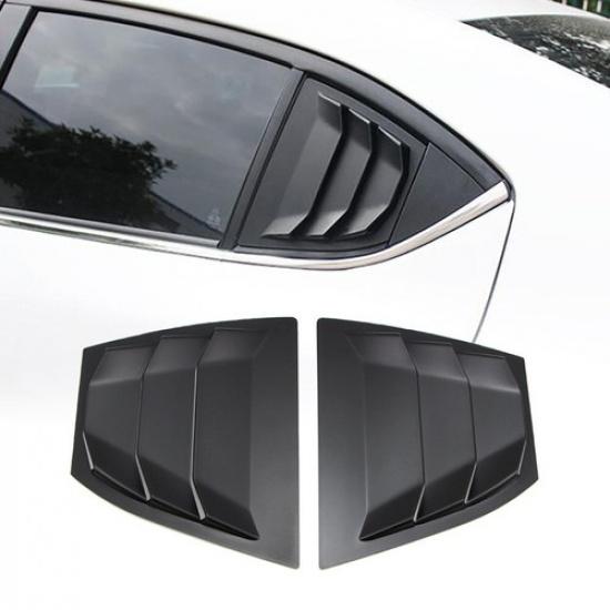 Quarter Side Window Louver Vent Cover for Mazda 3 Axela 2014-2018 Matte Black