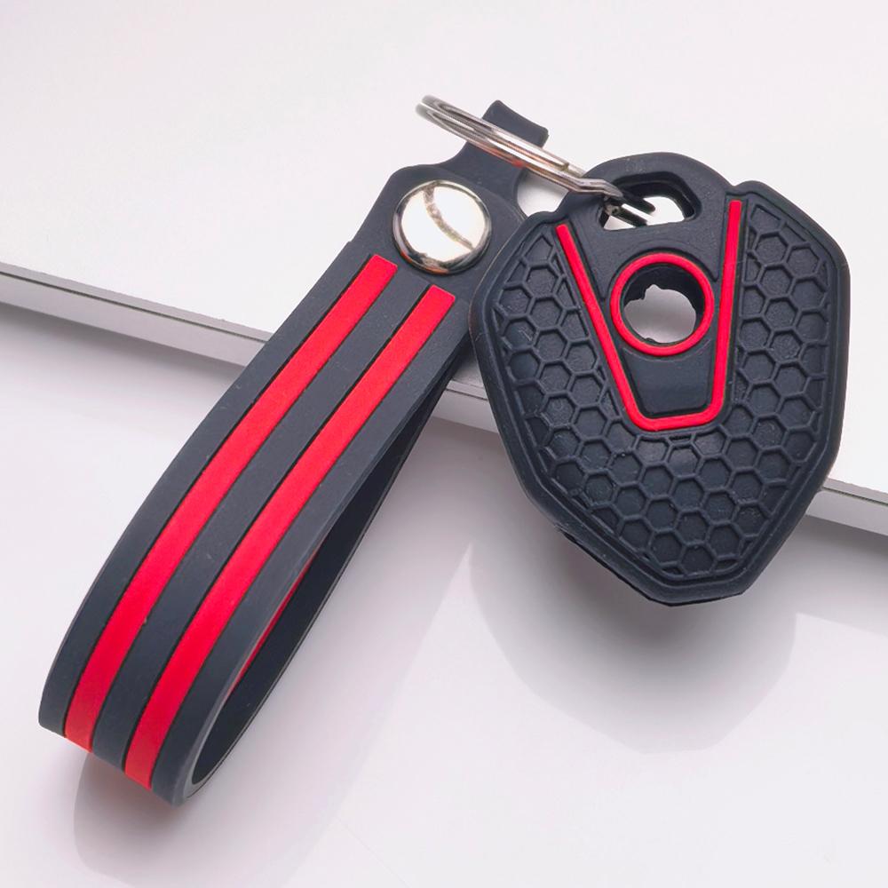 Key Cover for CFMOTO 450MT Mt450 450SR 650SR 700CLX 800MT 650MT 800NK with Keychain Honeycomb Texture Racing Stripe Motorbike Key Sleeve Accessory