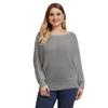 Plus size women's European and American autumn/winter woven shirt, bat-sleeve loose pullover sweater, fashionable top F190712
