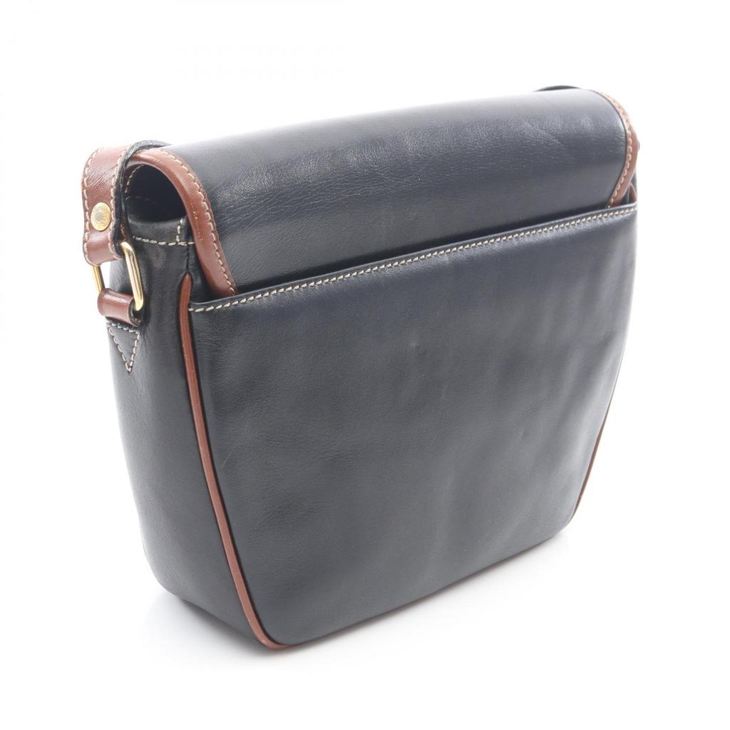 Used CELINE Shoulder Bag leather Black Brown Used Women