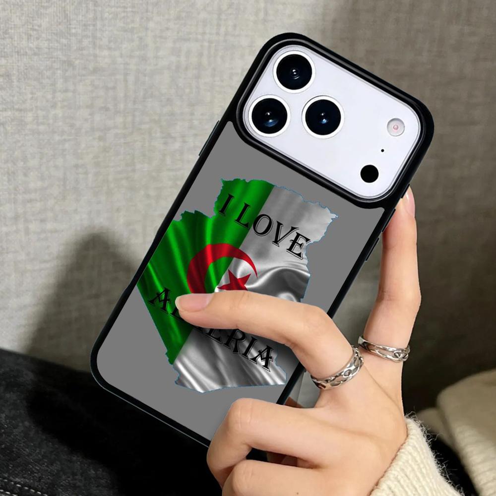 Schutzhülle Case für iPhone 17 Air 16 Pro Max 15 Plus 11 13 Mini 14 12 Rückseite Handyhülle Algerien Flagge