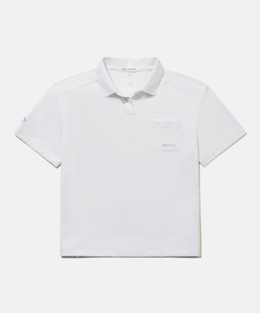 DESCENTE Women'S Cooling Woven Polo Short Sleeve T-Shirt White Sr122Pps31