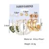 Inlaid Fashion Artificial Temperament Elegant Pearl Women's Earrings Vintage Gold Earrings Set
