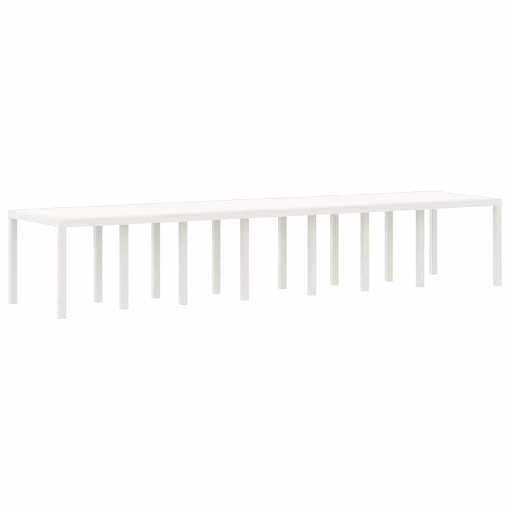 Garden Dining Set with Cushions 15 pcs White PP