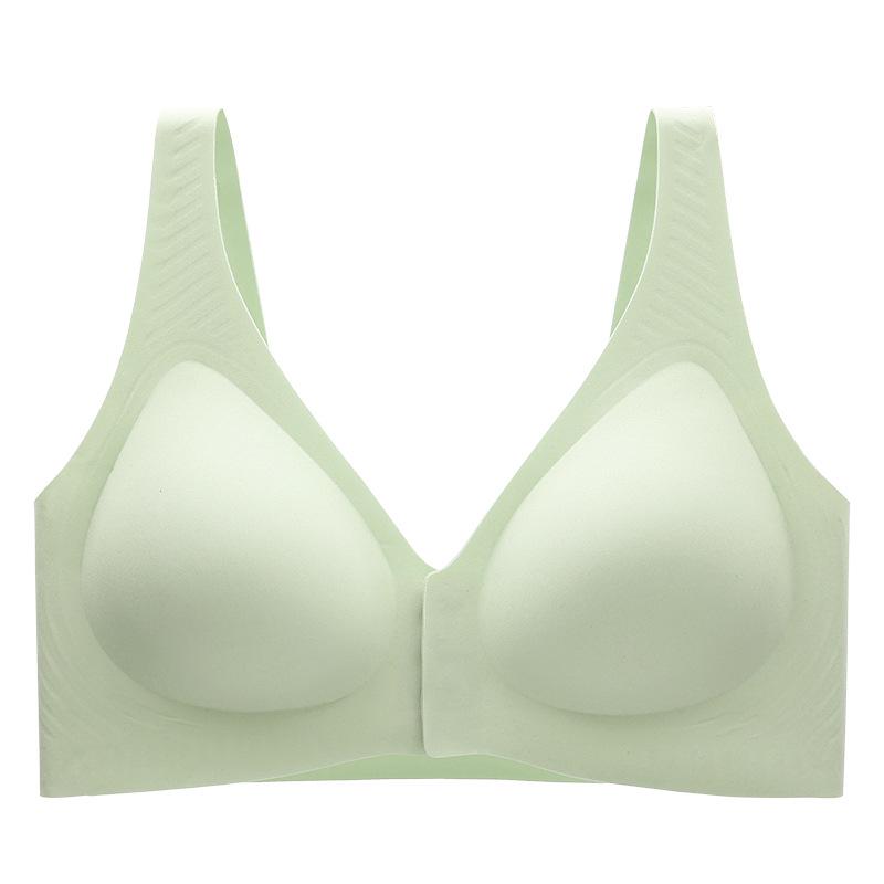 

Бесшовный бюстгальтер больших размеров с пряжкой спереди: Боковая поддержка, отсутствие проводов, конструкция, препятствующая провисанию. 2XL [130-145 lbs BCD] светло-зеленый