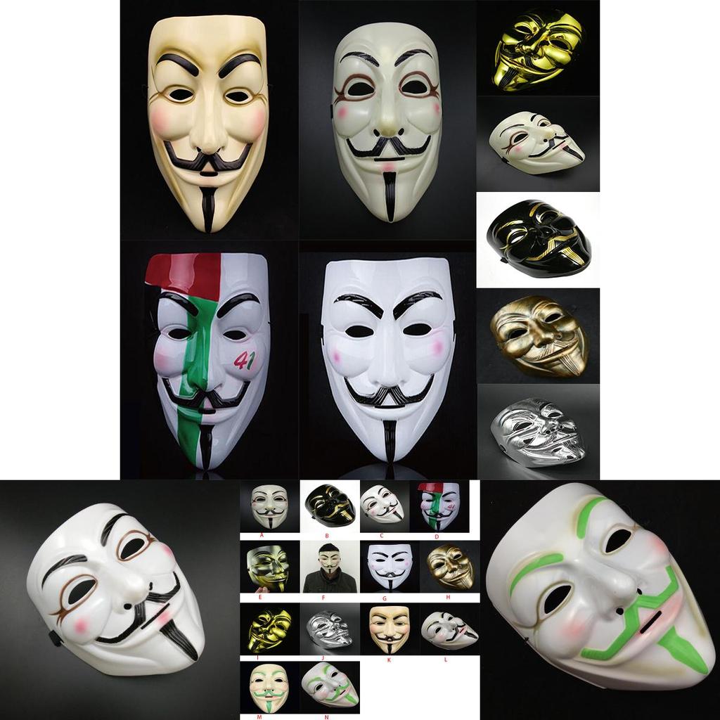 Fashion V For Vendetta Guy Fawkes Mask Anonymous Halloween Costumes Cosplay