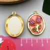 Monet Garden Oil Painting Pearl Pendant Keychain & Jewelry Set