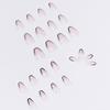 Black French Short Ballet Wearable False Nails with Removable Nail Art Stickers