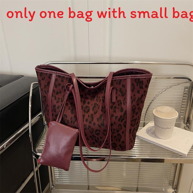 Street Style Leopard Print Pu Tote Bag With Zipper Closure For Daily Use