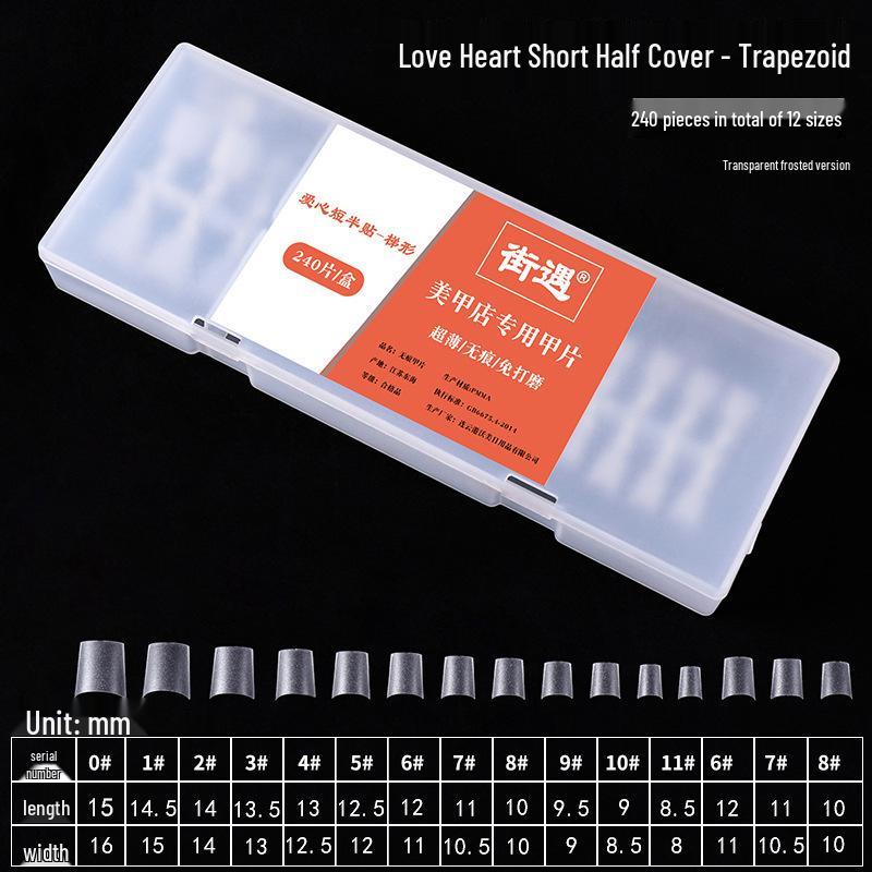 Cross-Border Street Encounter: Salon-Quality Short Round Crescent Nail Tips - No Carving or Grinding Needed