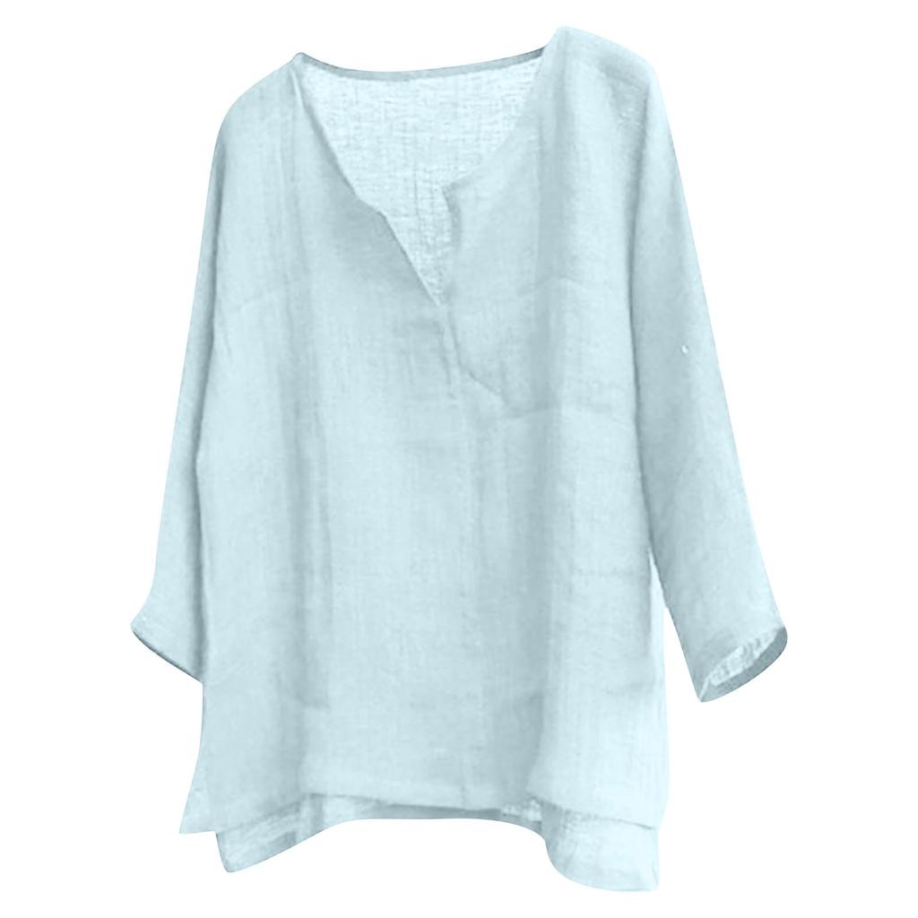 Designer Spring Summer Men's Casual Cotton Linen Solid Color Long Sleeve Shirts Loose Stand Collar Shirts