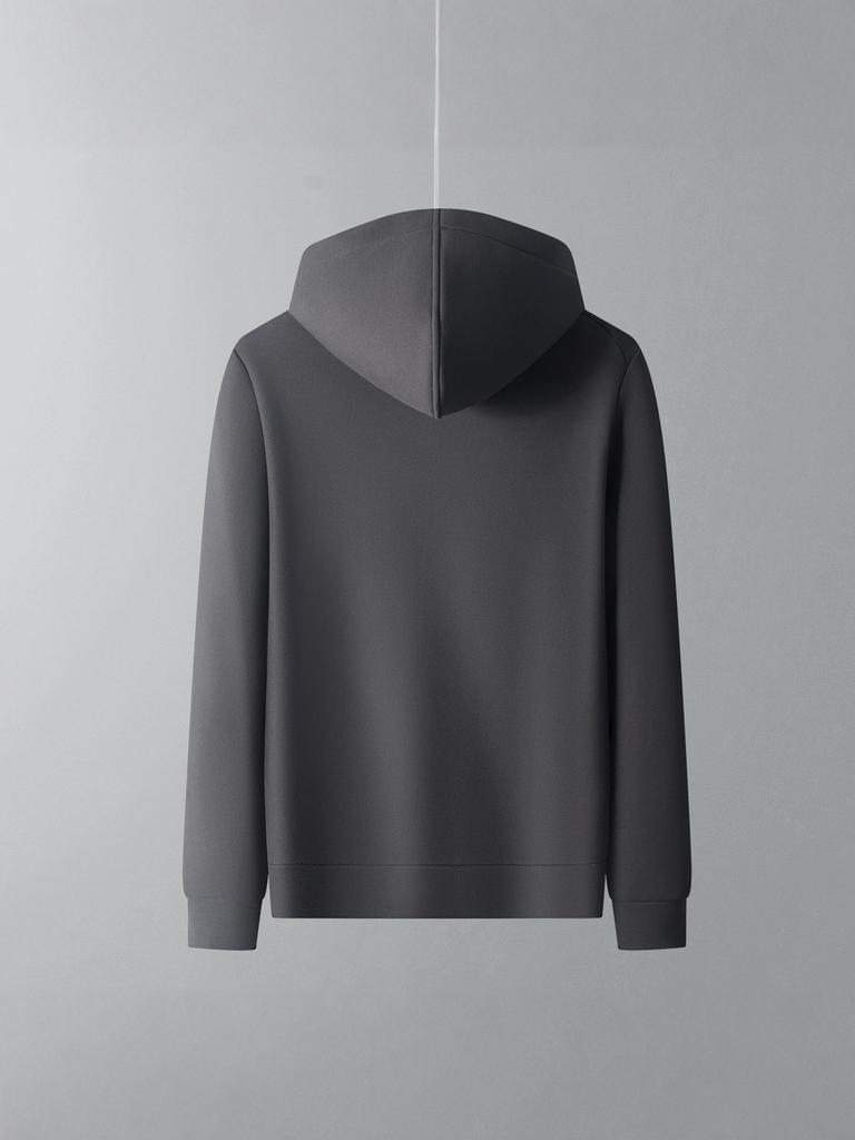 Men's Heavyweight Fleece Jacket: Casual Hooded Lamb's Wool Warm Cardigan Coat for Autumn and Winter.