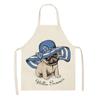Aprons Cute Dog Printed Cotton Linen Kitchen Apron
