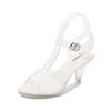 Women's Luxury Sandals MATURE Classics Fashion British Style Buckle Strap 6.5CM Peep Toe Transparent Office Career Women Shoes