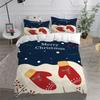 Merry Christmas King Queen Duvet Cover Red Cartoon Santa Bedding Set Kids Boys Girls Christmas Tree 2/3pcs Polyester Quilt Cover