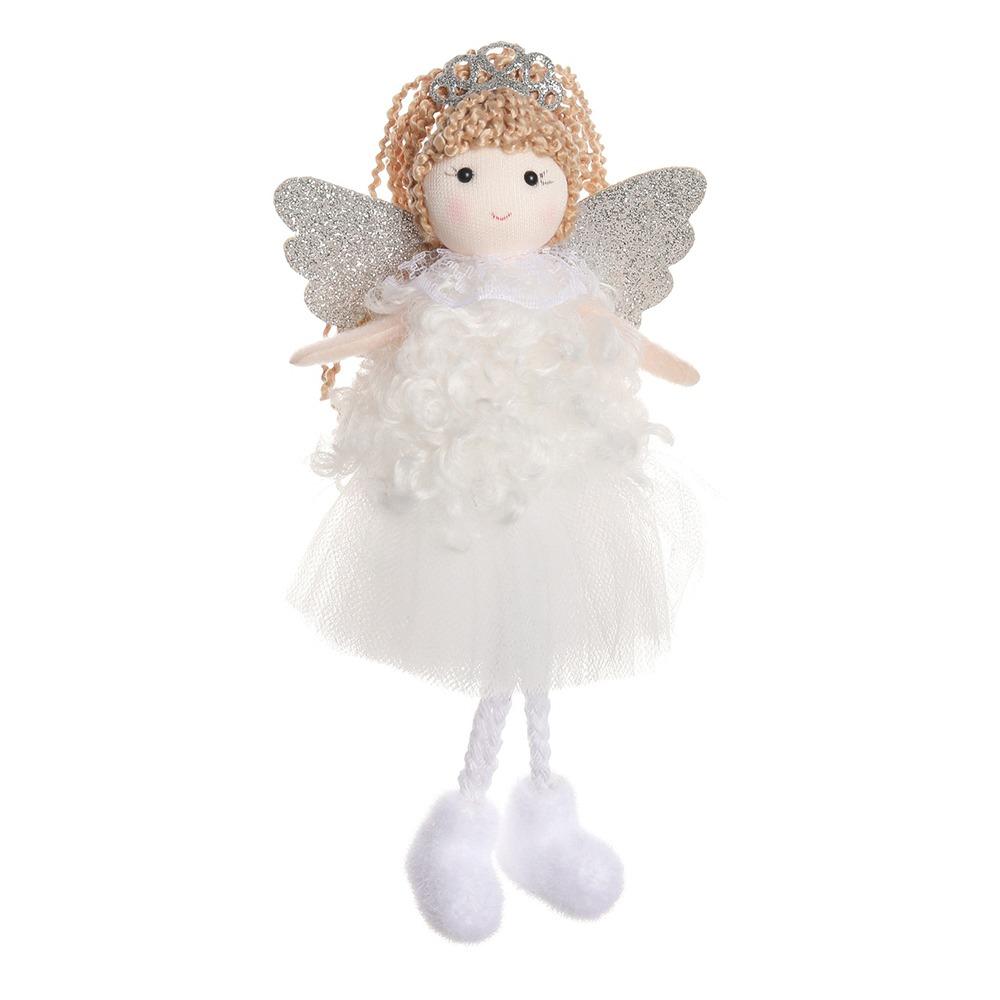 Christmas Plush Angel Girl Dolls Ornaments Xmas Tree Pendant Hanging Decoration For Home New Year Decor Supplies Kids Gifts
