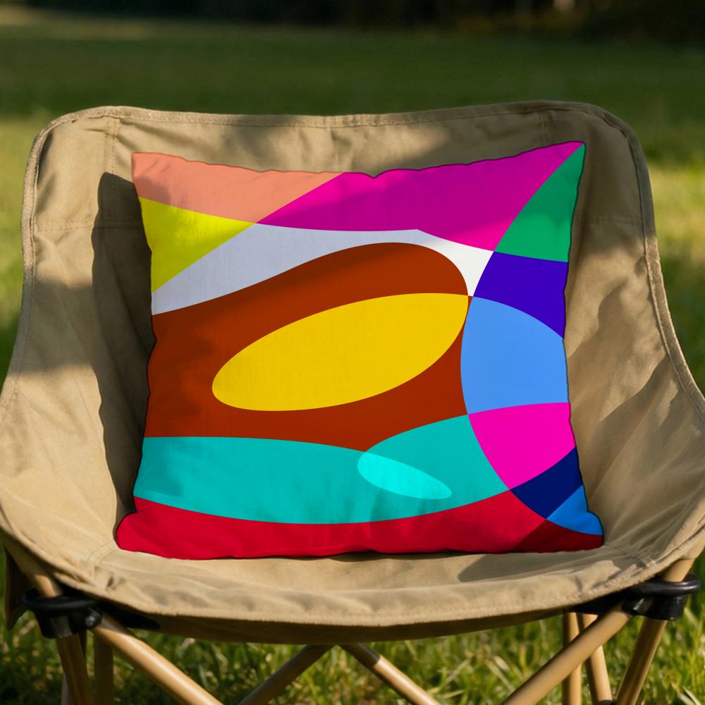 1Abstract Curve Colors Cushion Cover Soft Reversible  Durable Pillow Cover  MultiScene Use for Home  Car Daily Comfort