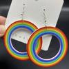 Cross Rainbow Retro Large Handmade Earrings - European American Vacation Style, Personalized Accessories