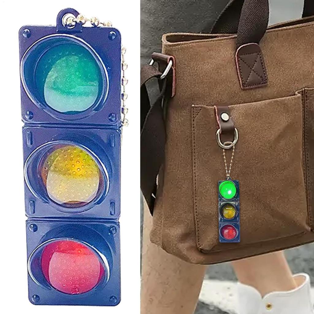 Traffic Light Shape Keychain, Traffic Light Keychain | Creative LED Light Keychain, Signal Lamp,