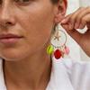 Colorful Ocean Charm Hoop Earrings for Women Tropical Starfish Dangle Dopamine Statement Beach Party Vacation Jewelry