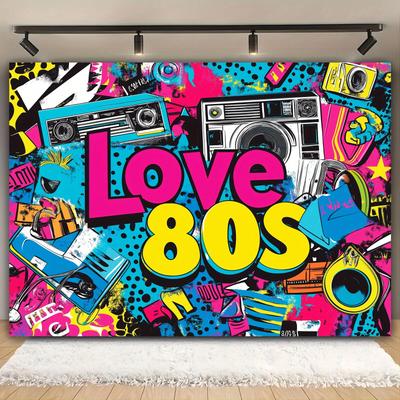 Hip-hop Graffiti Backdrop from the 1980s - Multi-functional Polyester Fiber Photo Background, Suitable for Weddings, Bir