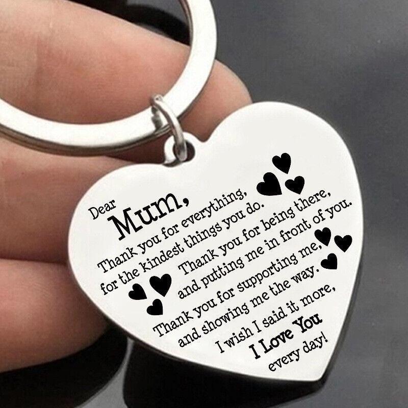 2024 European Mother s Day Engraved Stainless Steel Keychain 30 x 30 mm