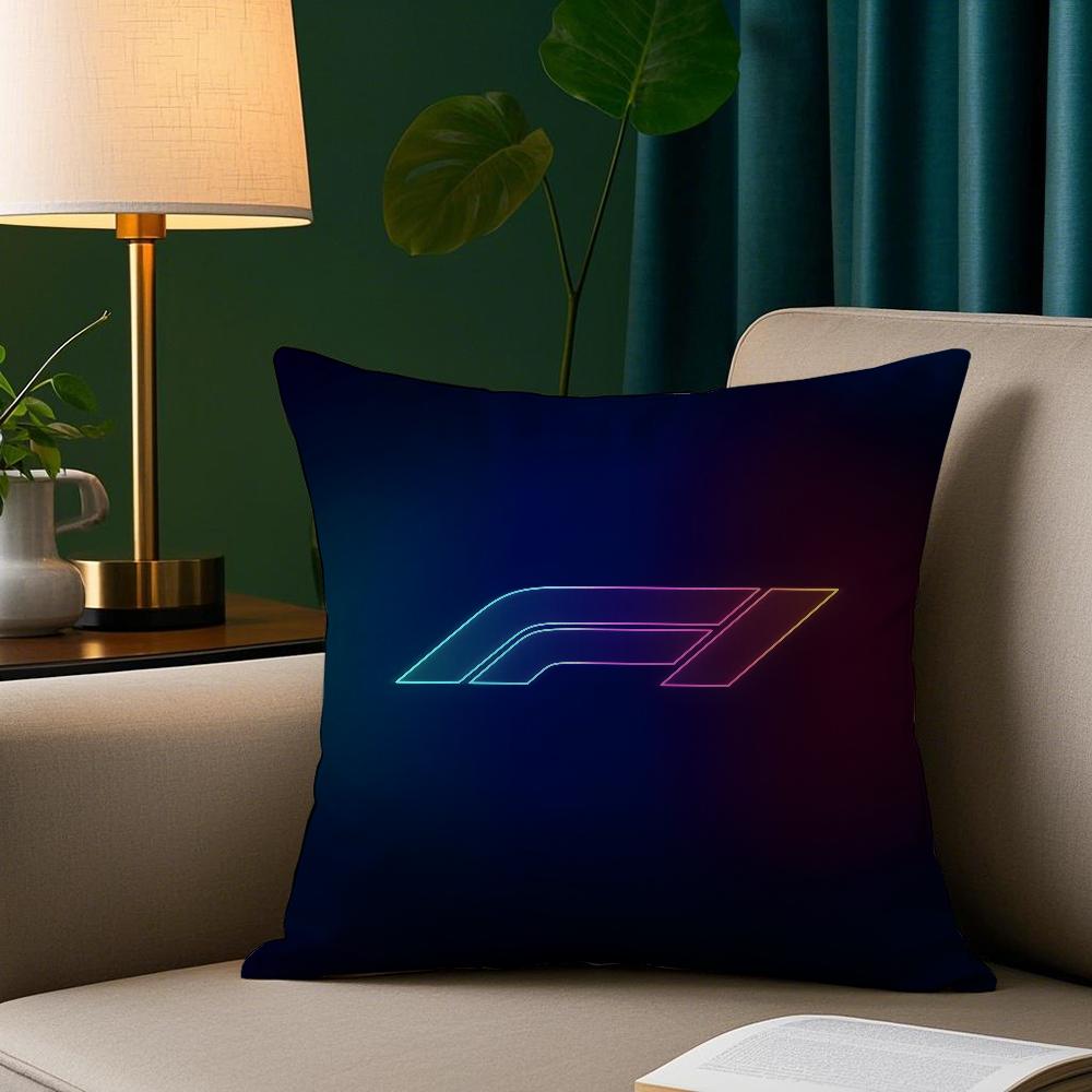 

F1 Car Racing Pillow Case Plush Fabric Soft Pillowcase Double Sided Print Sofa Cushion Cover Throw 18x18Inch