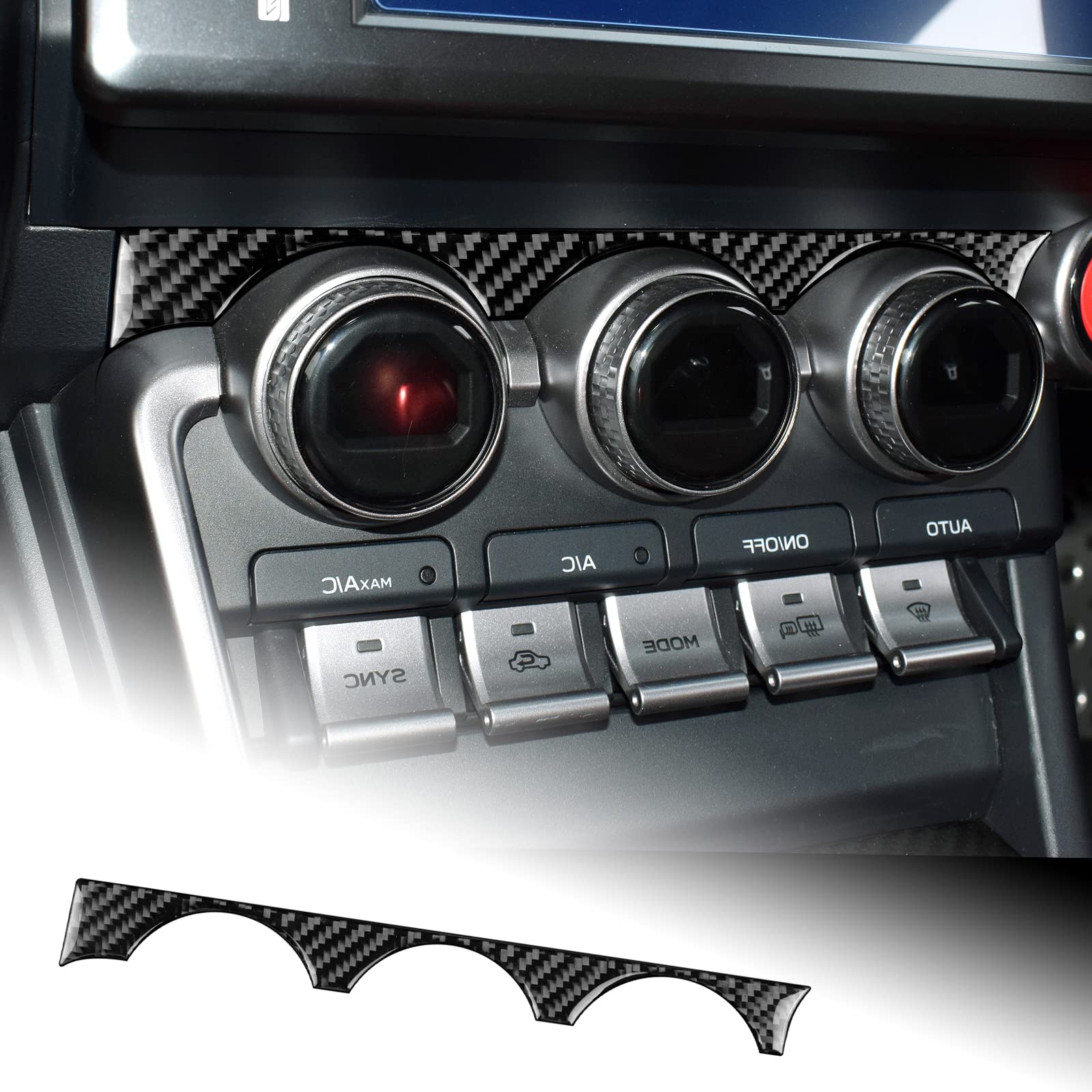 

AIRSPEED Real Carbon Fiber Car Air Conditioning Vent Adjustment Frame Sticker Decal for Toyota GR86 ZN8 and Subaru BRZ ZD8 Interior Panel for Drive чёрный