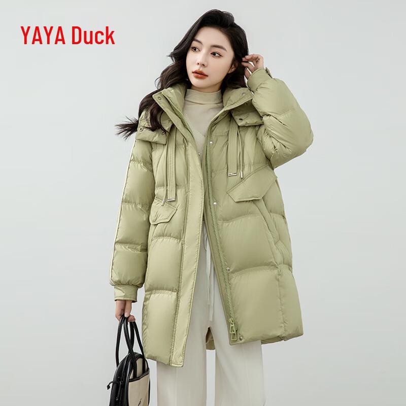 YAYA Women's 2024 Mid-length Hooded Down Jacket