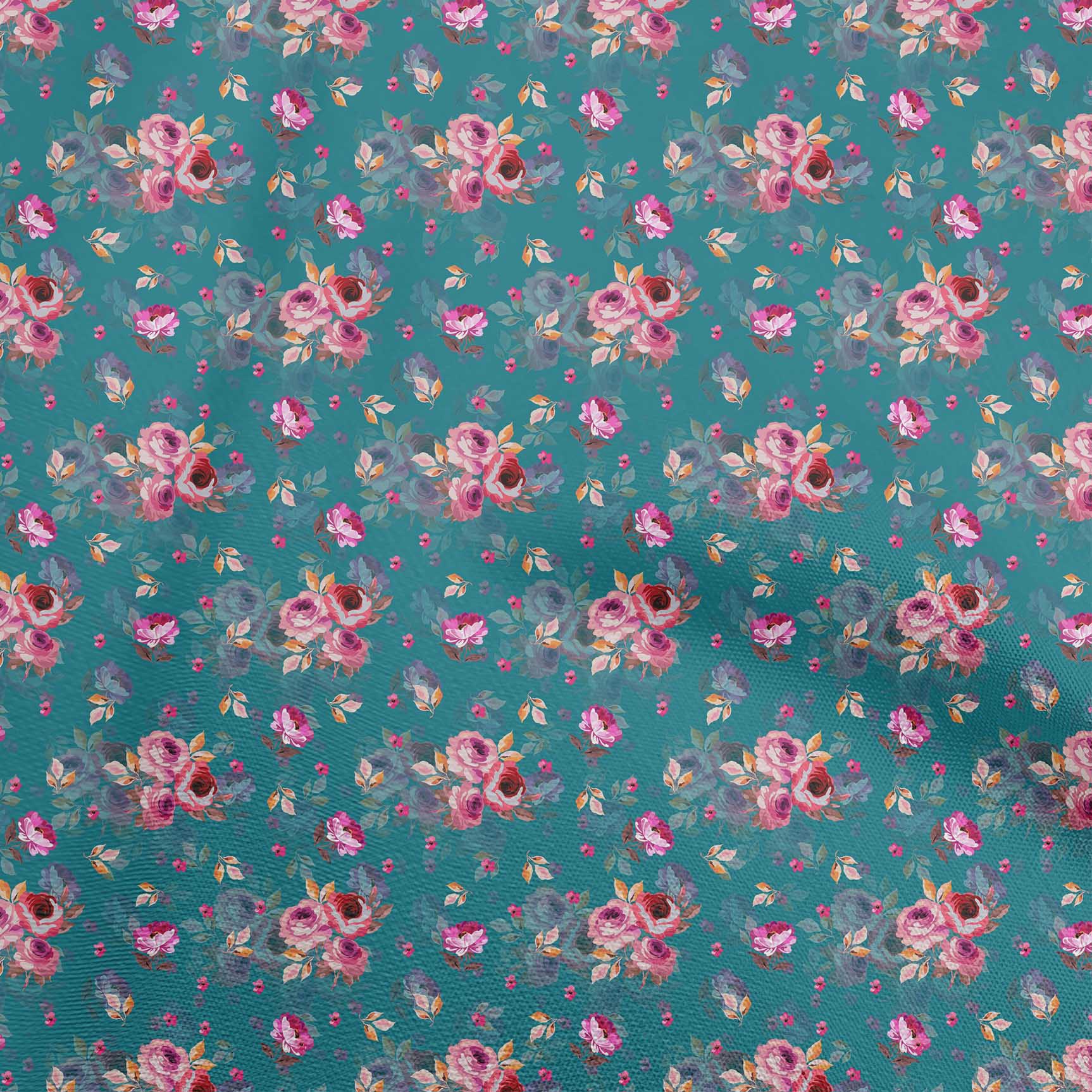 

oneOone Cotton Flex Dark Olive Green Fabric Florals Dress Material Fabric Print Fabric By The Yard 40 Inch 42 Inch Wide - Viscose Chiffon синій