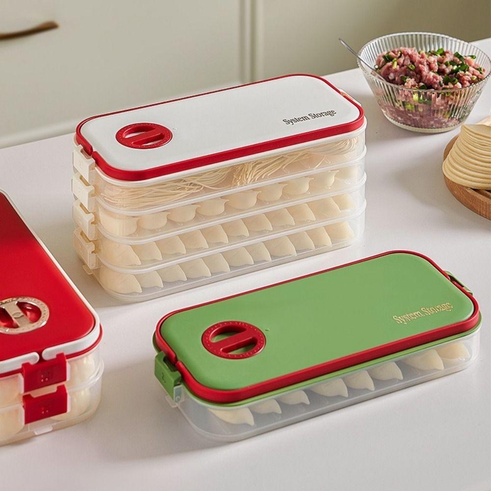 Plastic Dumpling Box Transparent Food Freezer Storage Box Practical Food Storage Container Kitchen