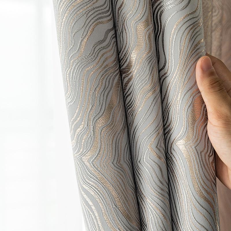 Thick High-precision Black-out Curtains for Living Room Bedroom High-end Curtain Customize Soft Fabric Finished