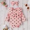 Spring & Autumn Baby Girl Love Romper, Long Pants, and Headband Princess Set