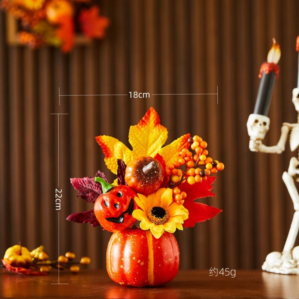 

1pc Halloween decorations Pumpkin ornaments Artificial pumpkin maple leavesAutumn Party Harvest Festival Autumn home décor props