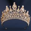 Bridal Rhinestone Tiara with Red Crystal Baroque Luxury Wedding Festival Crown
