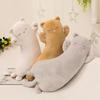 Cartoon Sleepy Cat Plush Toy Kawaii Long Pillow Soft Warm Kitty Doll Stuffed Animal Cushion Birthday Gift Room Bed Decoration