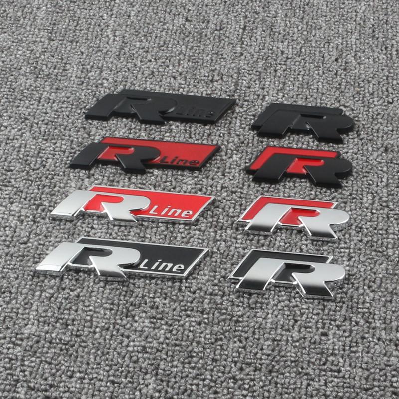 hsvrd1 2026 Hot For VOLKSWAGEN VW 3D Metal R Rline Emblem R line Badge Body Sticker For Volkswagen Golf Tiguan Touareg Polo GTI CC Pass