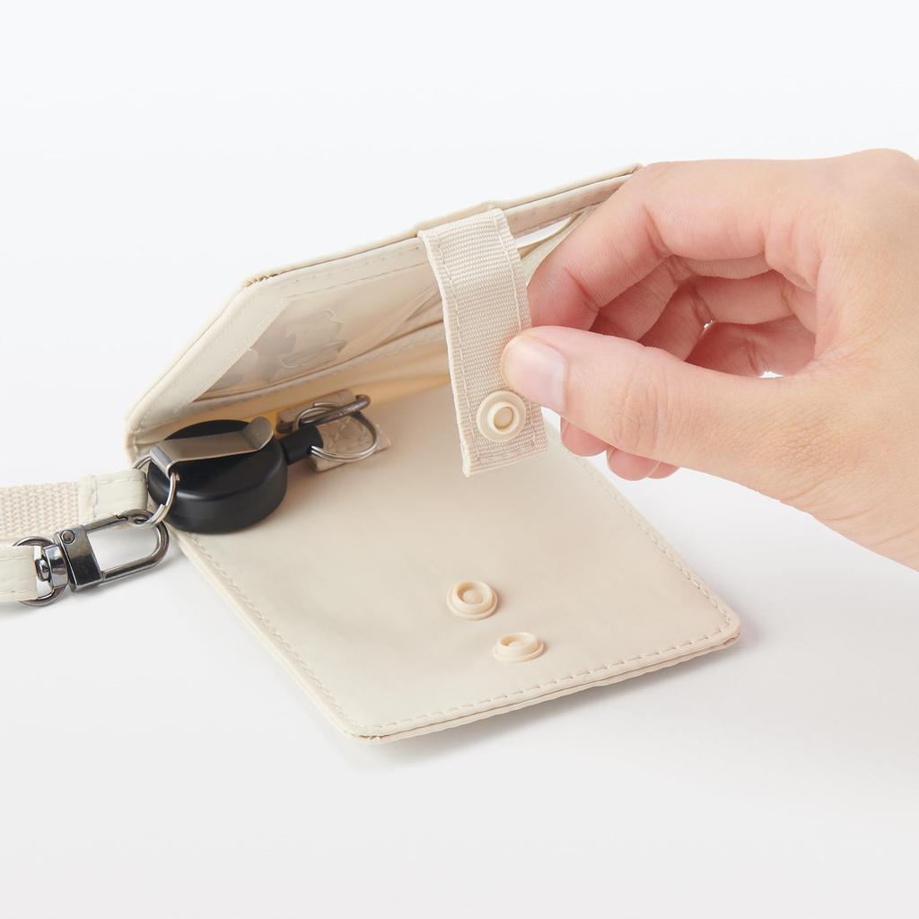 MUJI Card Holder with W80 x D10 x NDG16A3A Self-Standing Reel, Ivory, Approx. H110mm,