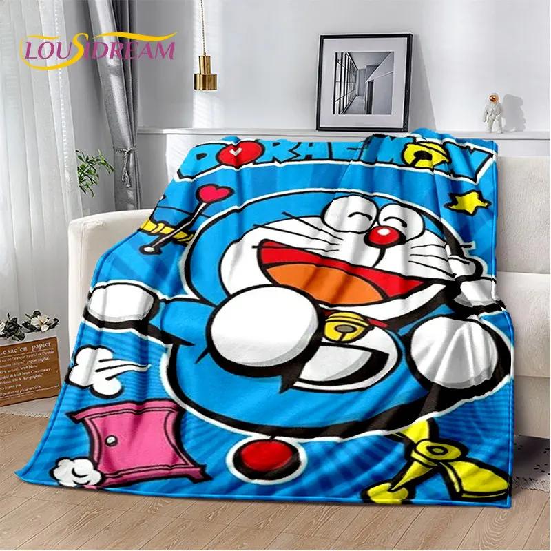 Coperta morbida in peluche cartone animato anime Doraemon, coperta in flanella per soggiorno camera da letto letto divano picnic, copertura calda per bambini