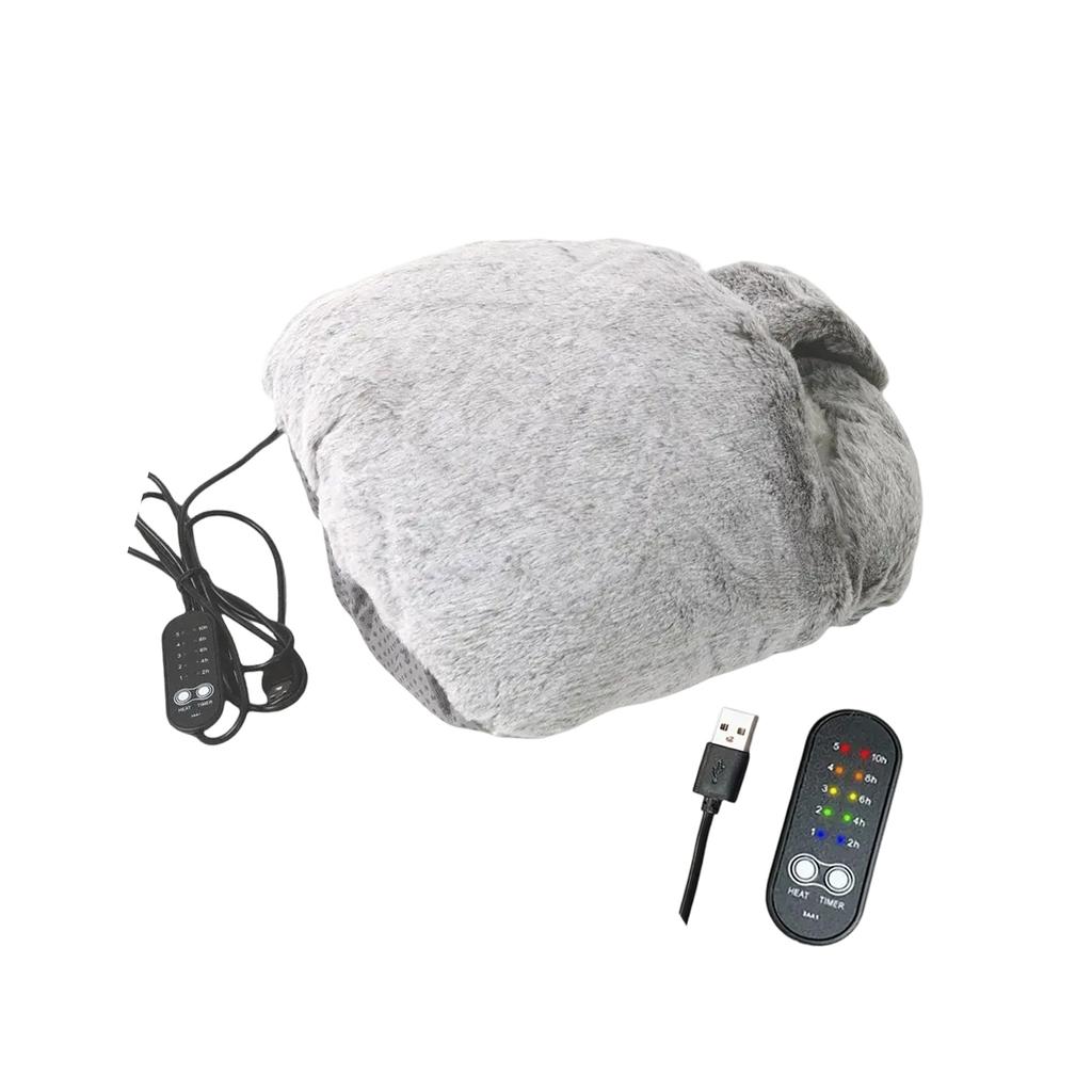 Comfortable Heated Fleece Lining 5 Temperature Seting Compact Electric Foot Warmers Plush Thermal Socks USB Operated