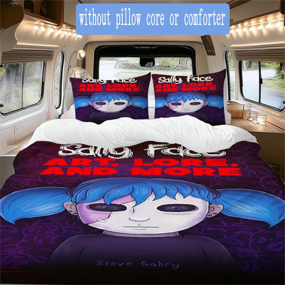 Sally Face Pattern Bedding,Quilt Set Quilt Cover Pillowcase Home Birthday Gift (1*duvet cover+2*pillowcase,without core)ZSJT0917090