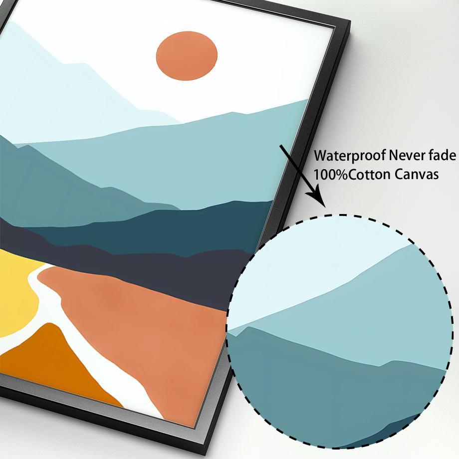 Abstract Minimalist Sea Beach Surfboard Mountain Posters And Prints Wall Art Canvas Painting Wall Pictures For Living Room Decor