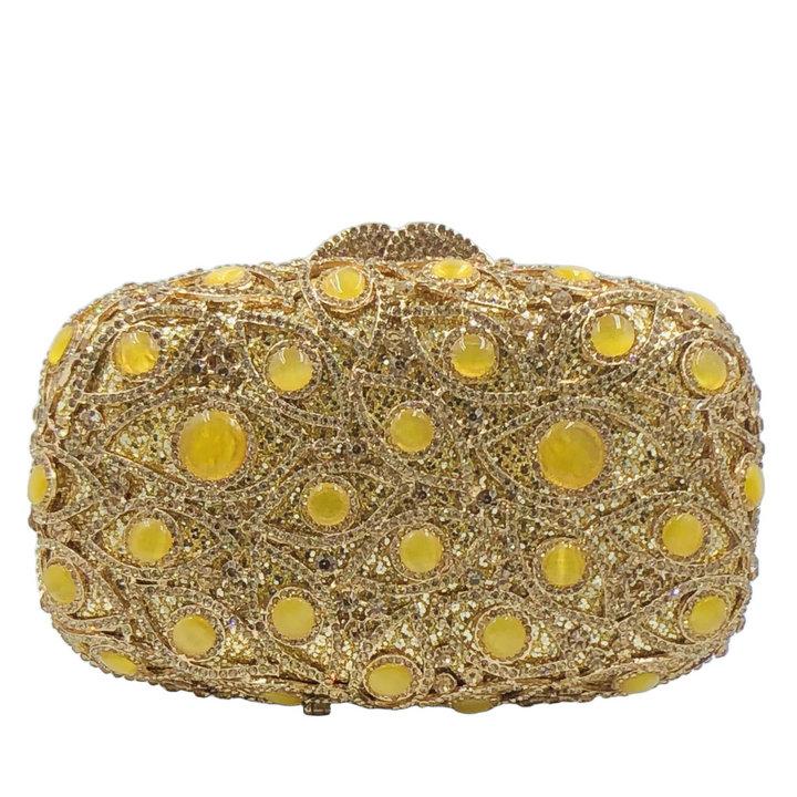 

Boutique De FGG Mini Rhinestone Clutch Purses for Women Formal, Wedding Party Crystal Evening Handbags, Bridal Opal Clutch Bag (20cm Max Length 30cm)