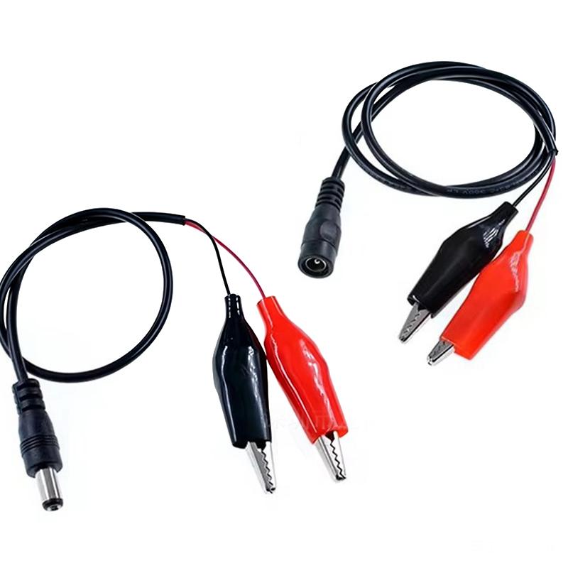 2 Alligator Clip To 1 Male Or Female Dc Power Plug Connector Adapter Dc 5.5*2.1Mm Clips Crocodile Test Leads