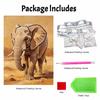 Adults DIY Majestic Elephant 5D Rhinestone Art Kit for Adults Round Half Pearls Wall Decoration Handmade Craft Gift Frameless