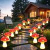 8/12/20LED Solar Landscape Ground Lights Cute RED Mushroom Lawn Lamp Wedding Holiday Courtyard Christmas Outdoor Garden Decoration